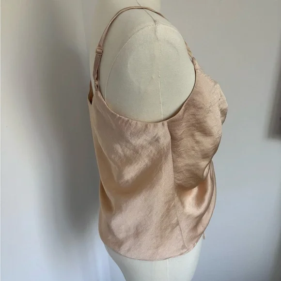 ASOS Rose Gold Ruched Tie Front Camisole - Picture 2 of 6